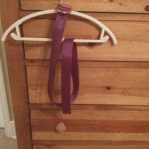 Maroon Patagonia belt gold buckle